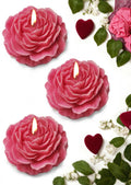 Set of 3 Pink Peony-Shaped Scented Candles – Aromatherapy & Relaxation Gift | Low-Temp Soy Wax