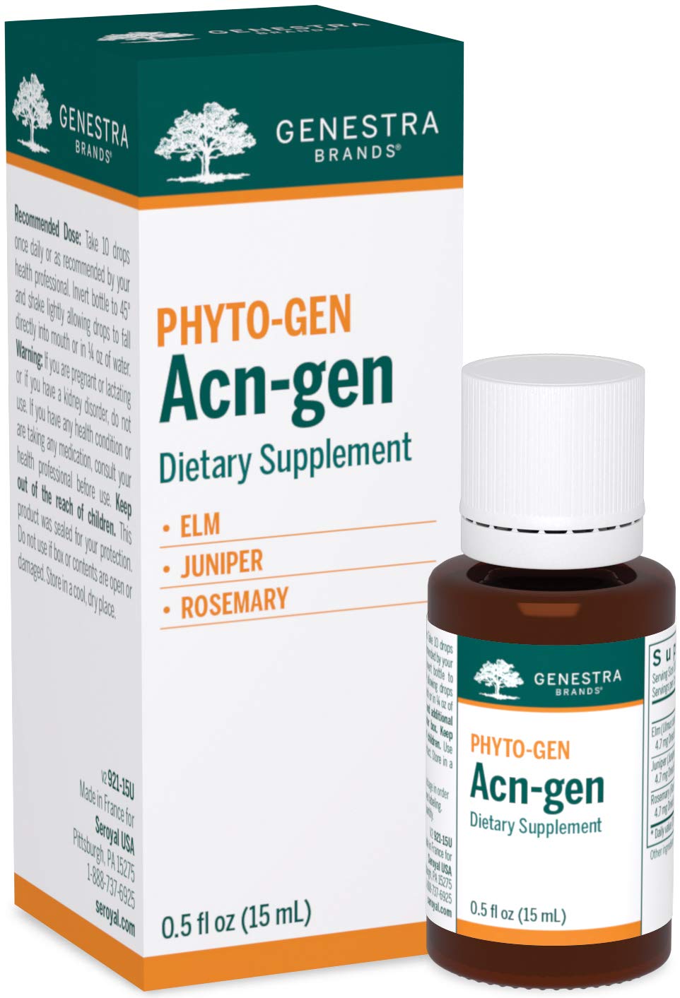 Genestra Acn-gen Elm, Juniper & Rosemary Herbal Supplement - 0.5 fl oz | Liver Support