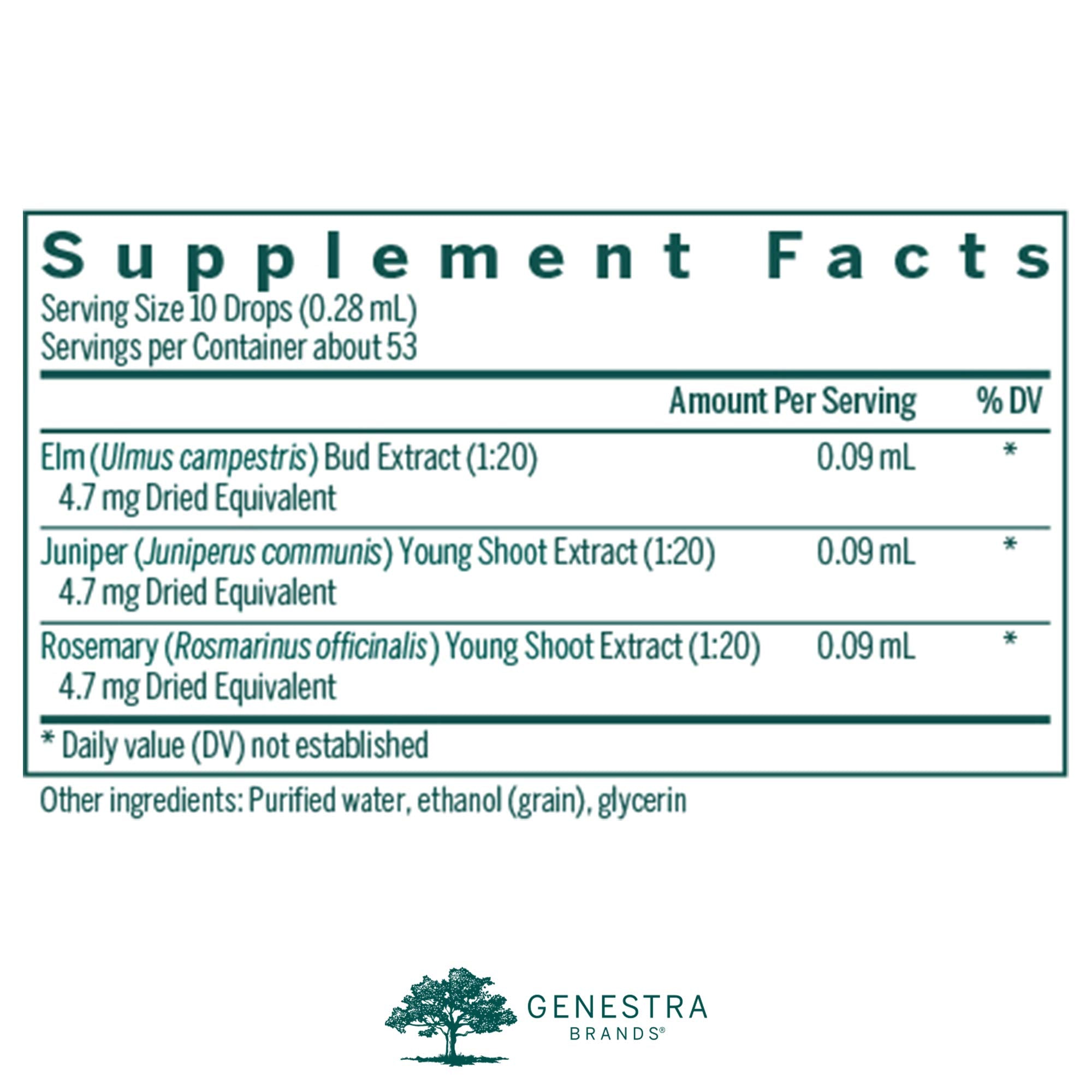 Genestra Acn-gen Elm, Juniper & Rosemary Herbal Supplement - 0.5 fl oz | Liver Support