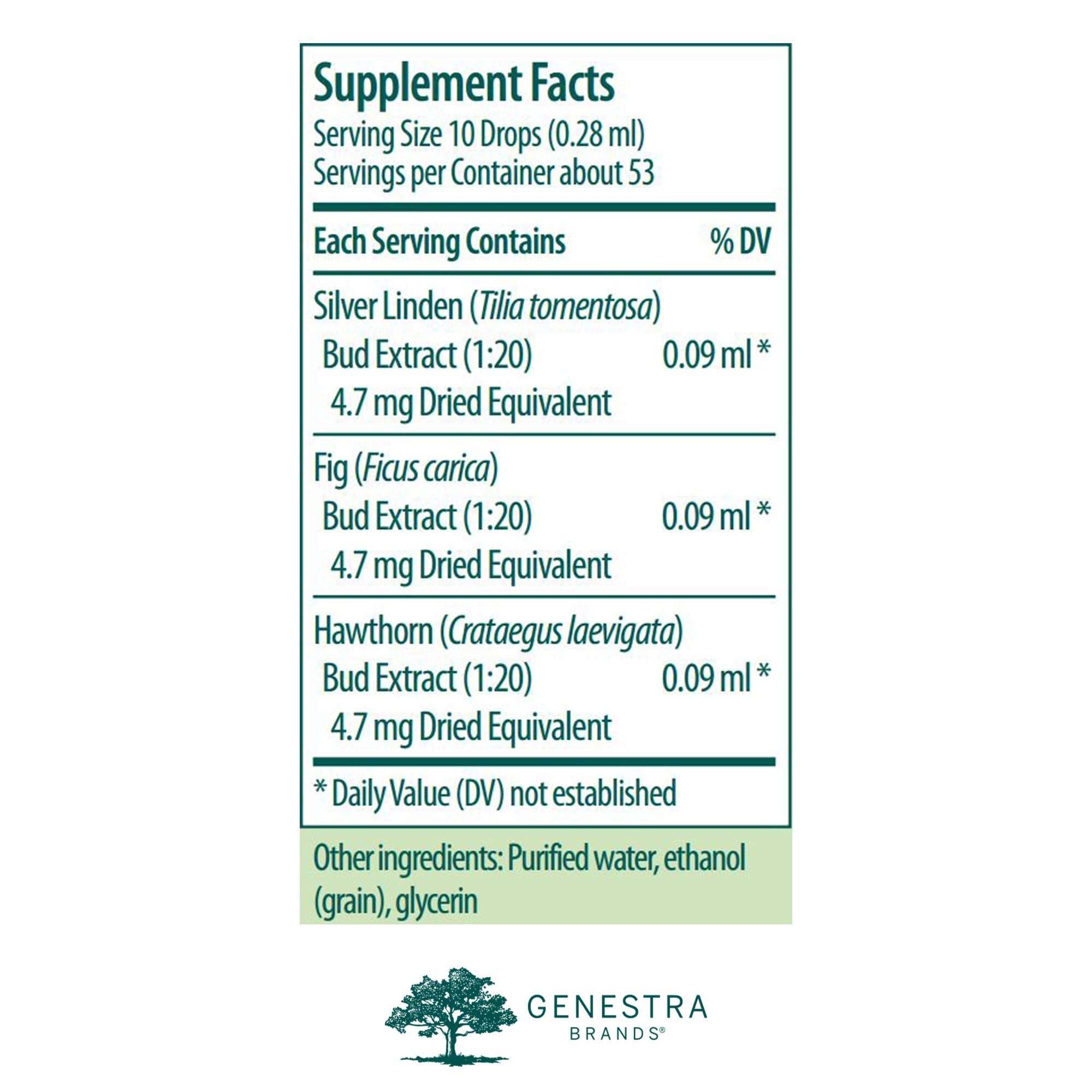 Genestra Calm-gen | Silver Linden, Fig & Hawthorn | Herbal Supplement 0.5 fl oz