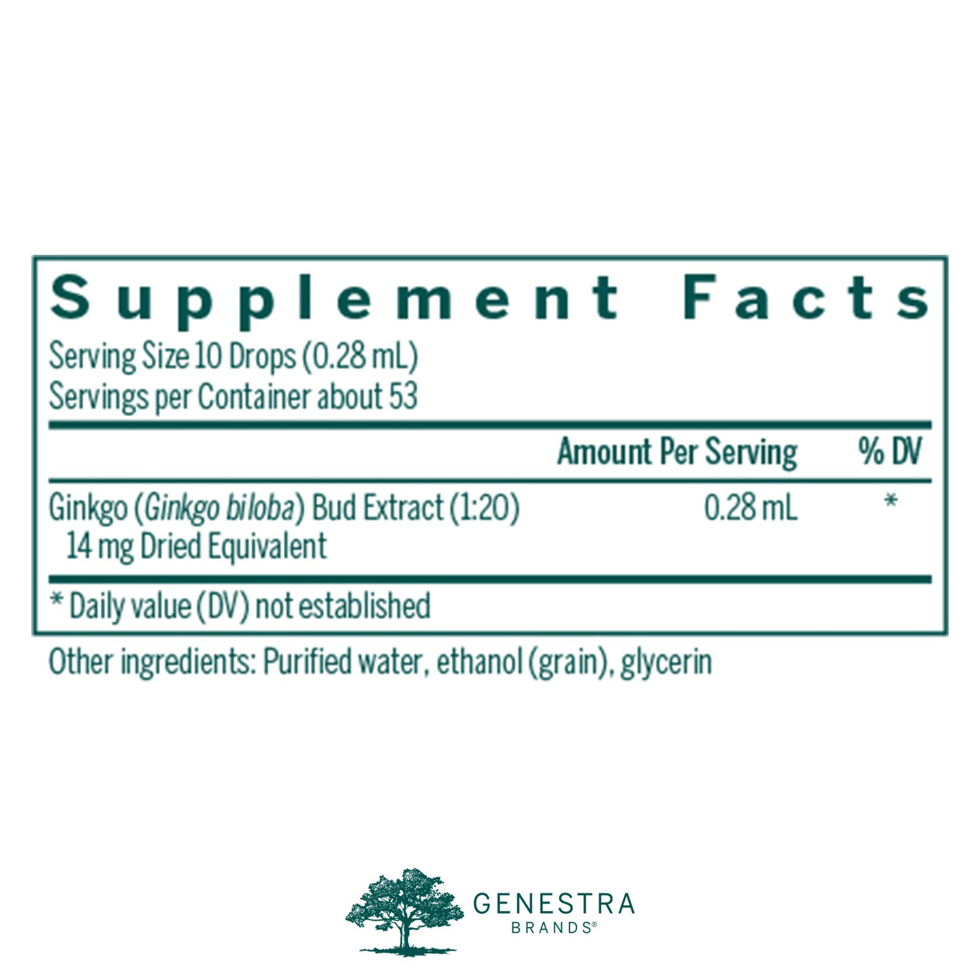 Genestra Brands Ginkgo Bud | Herbal Supplement 0.5 fl oz