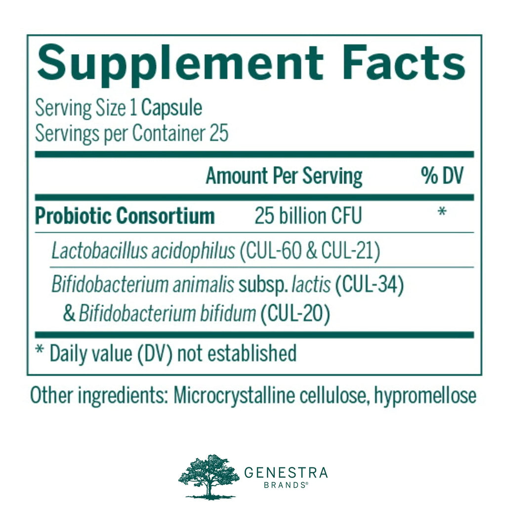 Genestra HMF Intensive Probiotic - Shelf-Stable GI Health, 25 Veg Caps