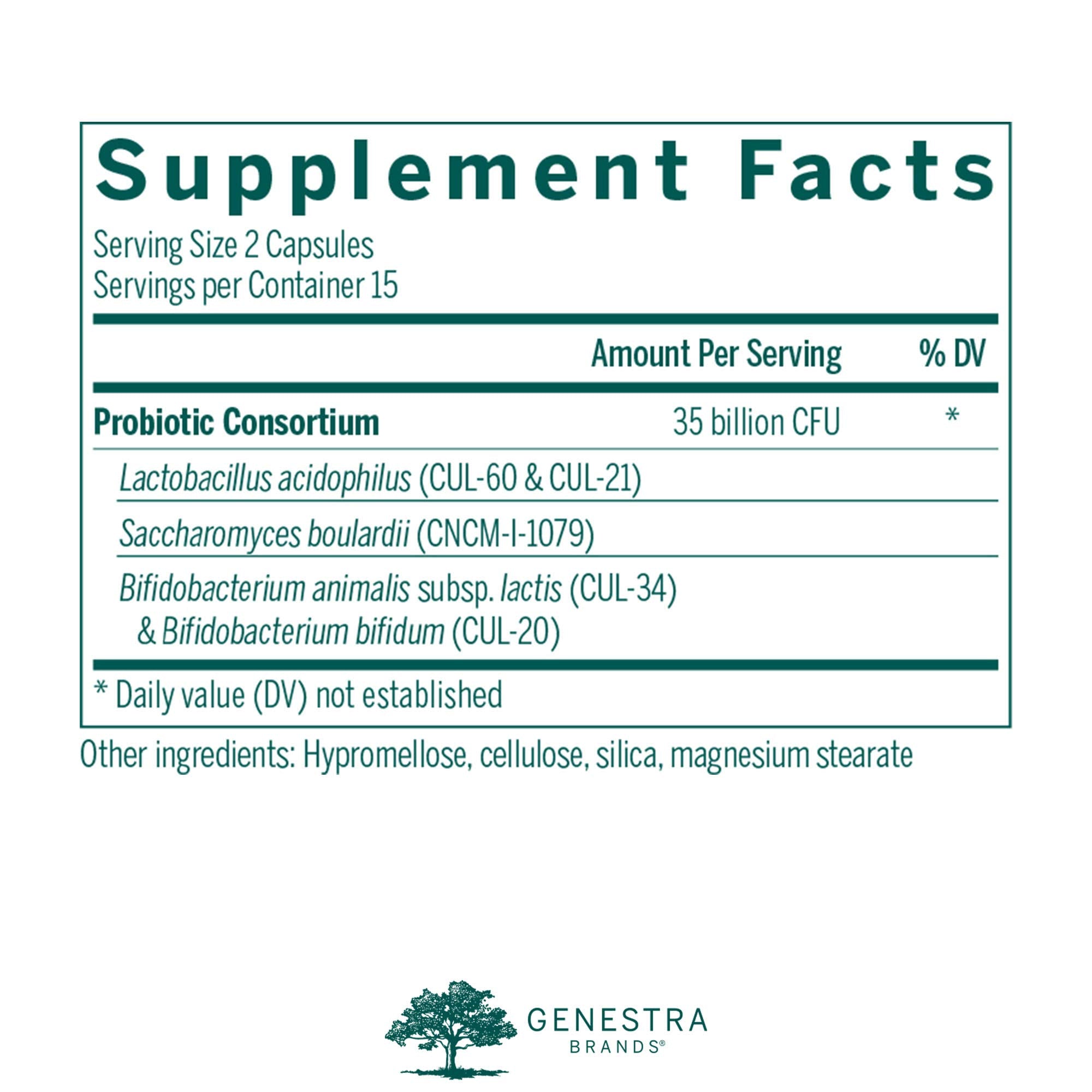 Genestra Brands HMF Travel - Shelf-Stable Probiotics for GI Health - 30 Capsules