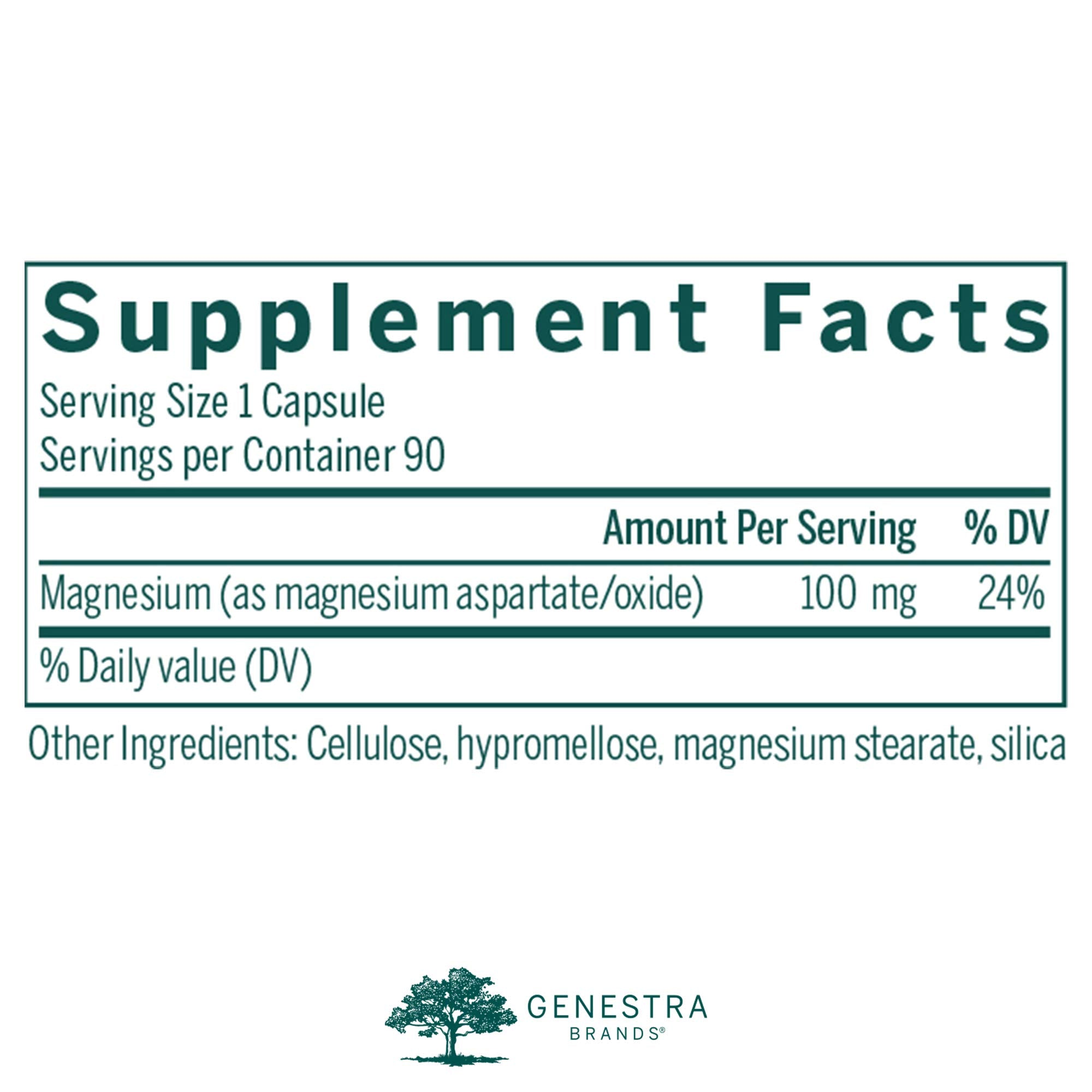 Genestra Brands Magnesium Aspartate Mineral Supplement | 90 Capsules