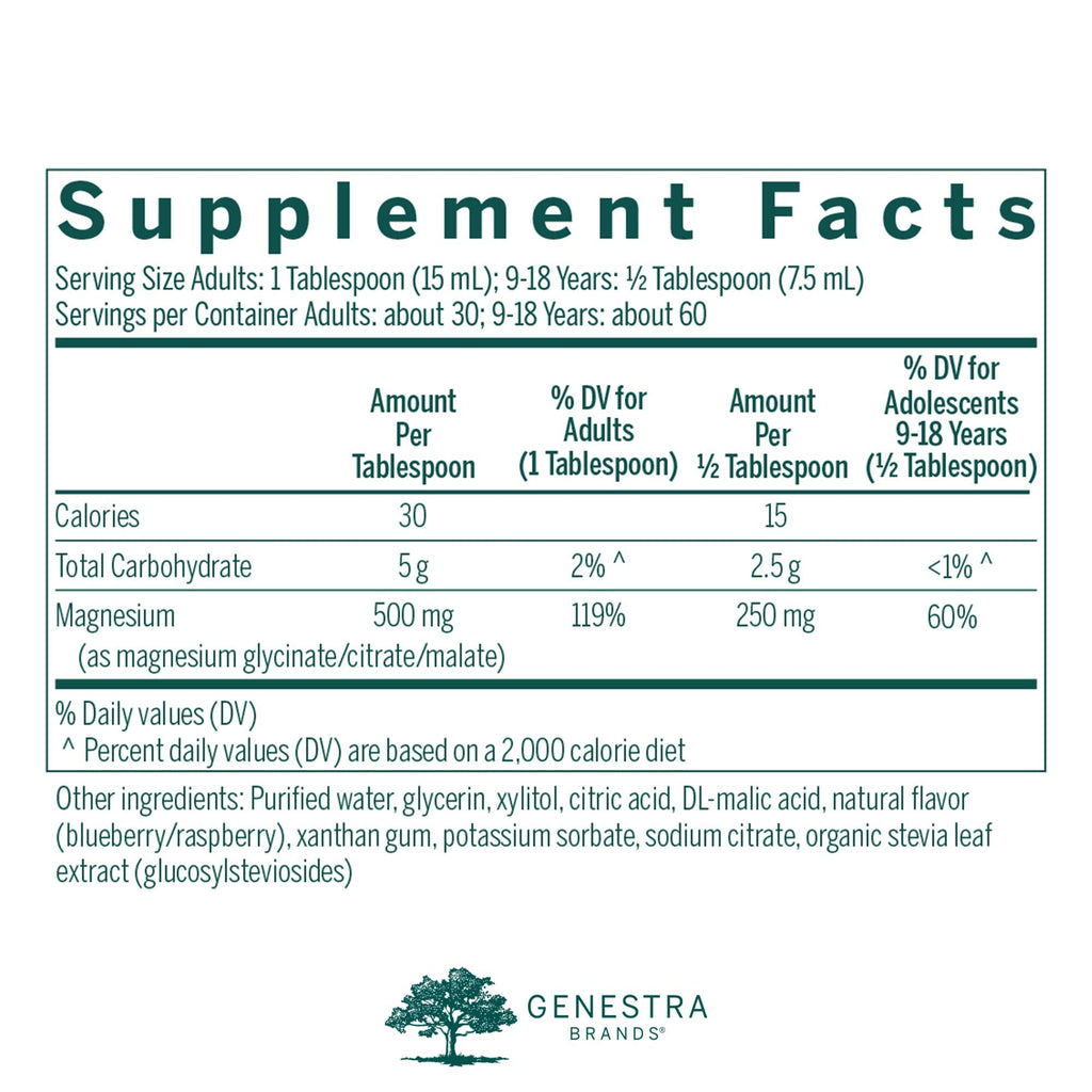 Genestra Brands Magnesium Complex Liquid | Three Organic Magnesium Sources | 15.2 fl oz