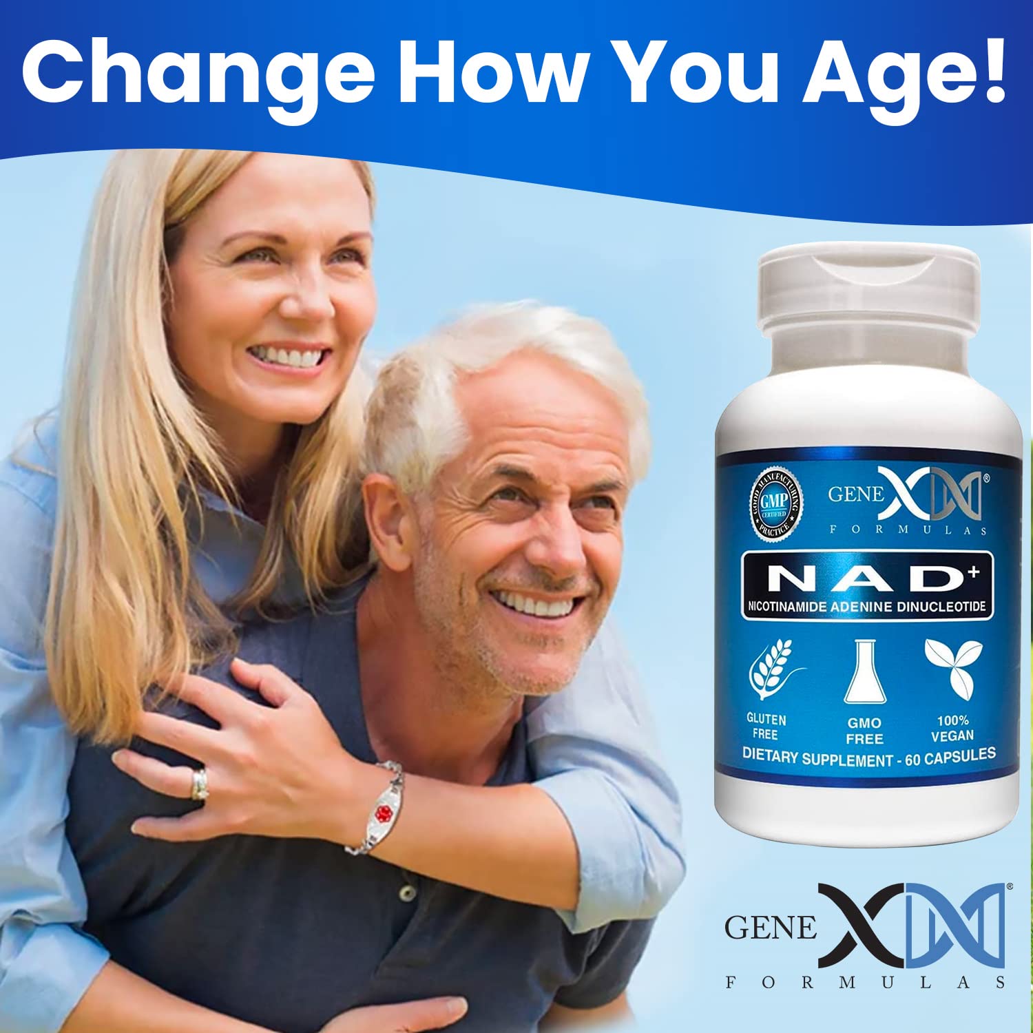 Genex Formulas NAD+ 250mg – 60 Capsules | Actual NAD+ (Not a Precursor) – Vegan, Gluten Free