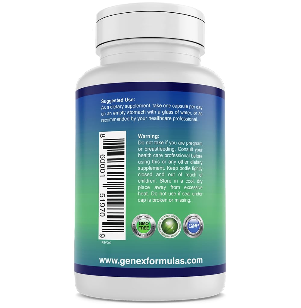 Genex Formulas Nicotinamide 500mg Niacinamide Capsules for Healthy Skin – 100 Count