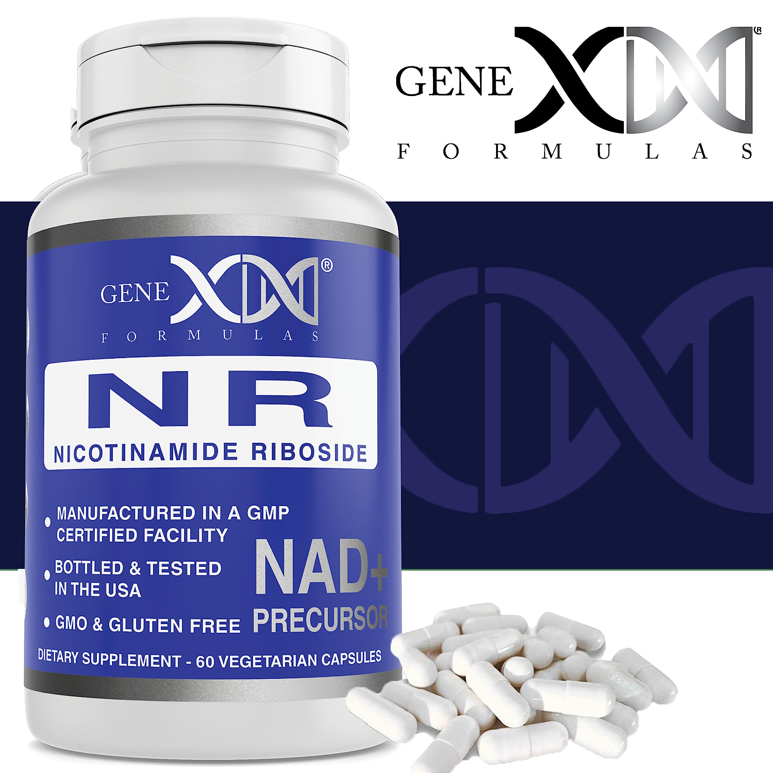 Genex Formulas NR Nicotinamide Riboside 300mg (3 Pack) NAD+ Precursor for Healthy Aging - GMP-Certified, Non-GMO, Gluten-Free, Vegetarian