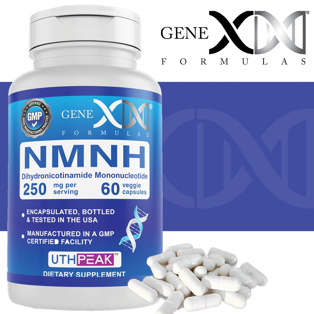 Genex Formulas 250mg NMNH (60 Capsules - 30 Servings) | Uthpeak™ NMNH (Dihydronicotinamide Mononucleotide) NAD+ Precursor for Healthy Aging - Non-GMO, Gluten-Free, Vegetarian