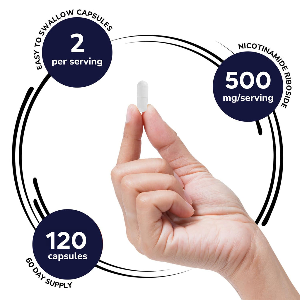 Genex NR Nicotinamide Riboside 500mg – NAD+ Precursor, 120 Caps, GMP-Certified