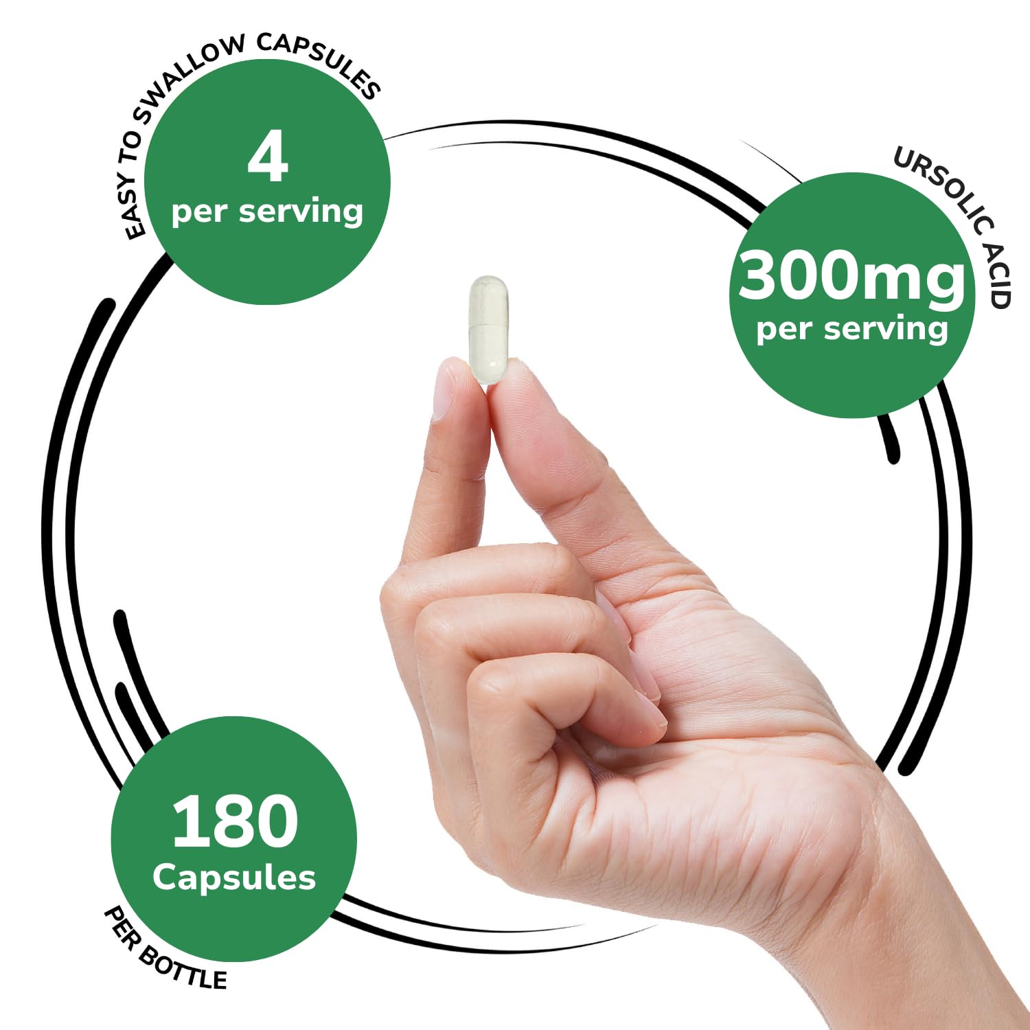 Genex Formulas Ursolic Acid 300mg - 180 Capsules | Rosemary Sourced