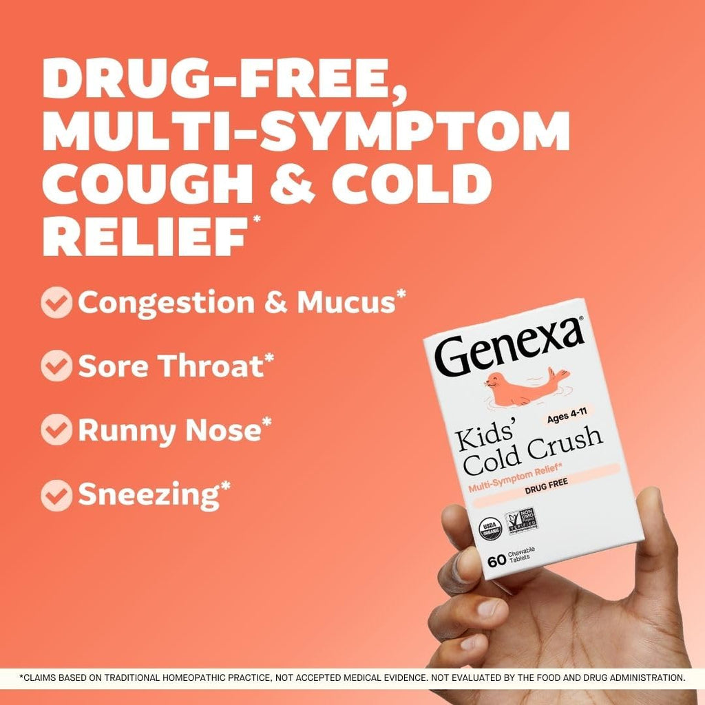 Genexa Kids Cold Crush – Organic Homeopathic Cold & Cough (Ages 4-11)