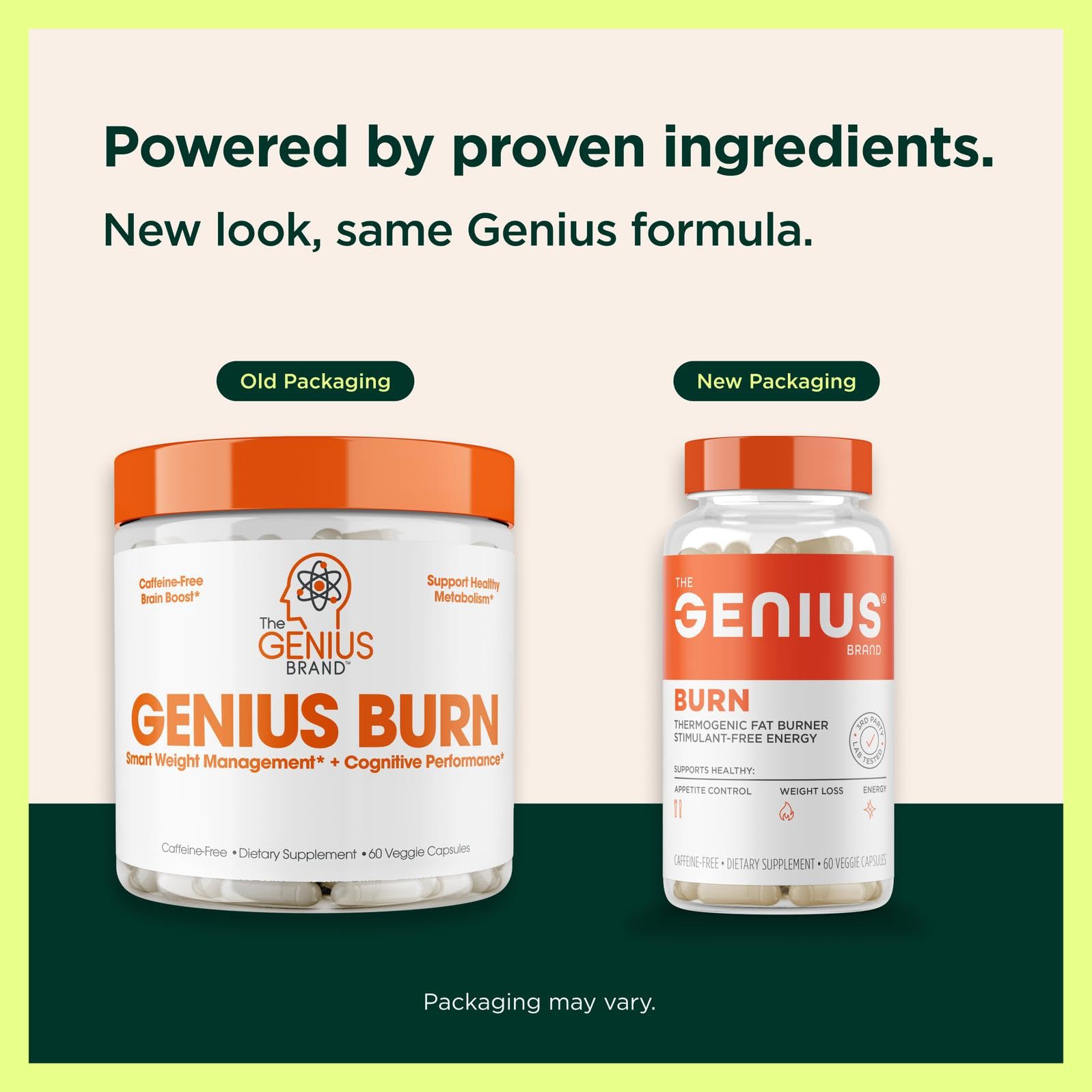 Genius Burn Thermogenic Fat Burner - 60 Diet Veggie Pills for Metabolism, Focus & Appetite Control