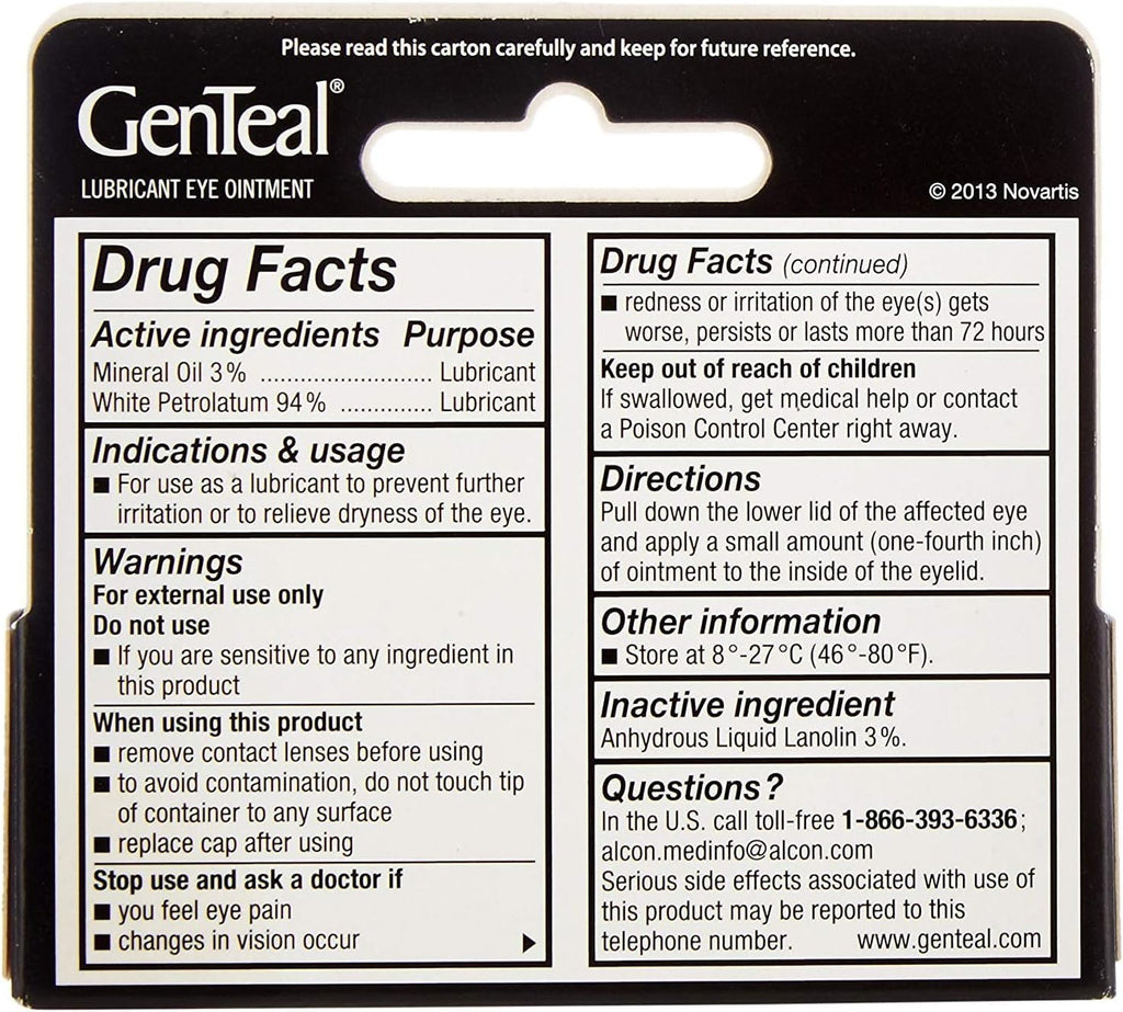 Genteal Tears Night-Time Ointment 3.5g – Pack of 2 | Overnight Eye Comfort