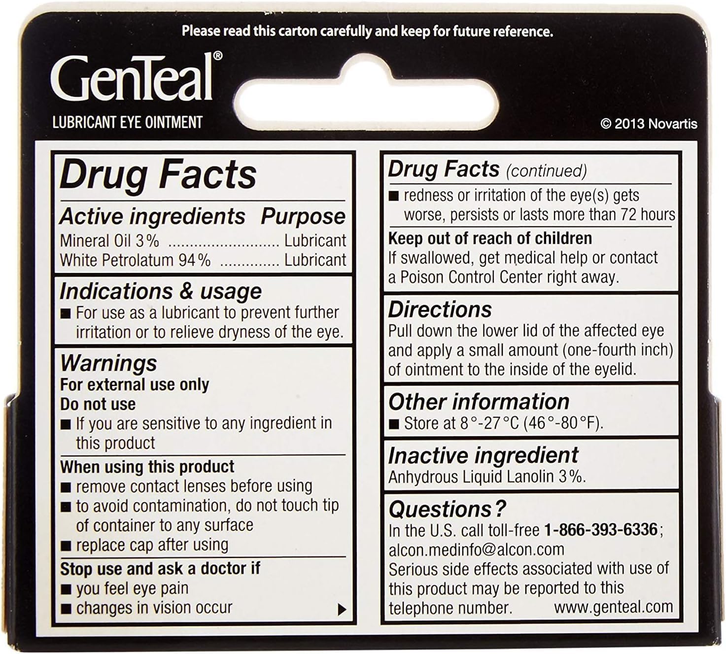 Genteal Tears Night-Time Ointment 3.5g – Pack of 2 | Overnight Eye Comfort