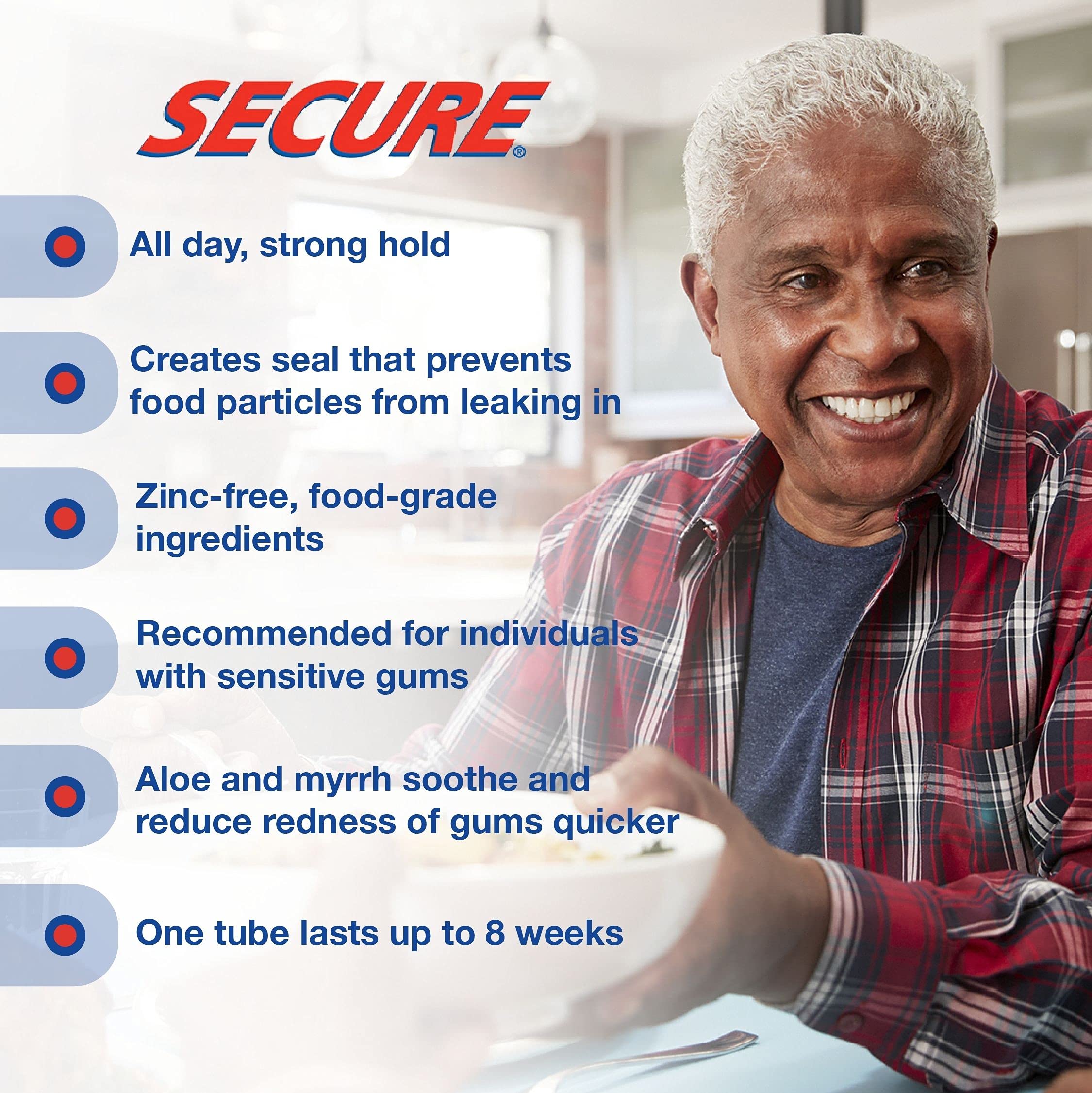Secure Sensitive Denture Adhesive 1.4 oz (40 g) - Waterproof & Gentle