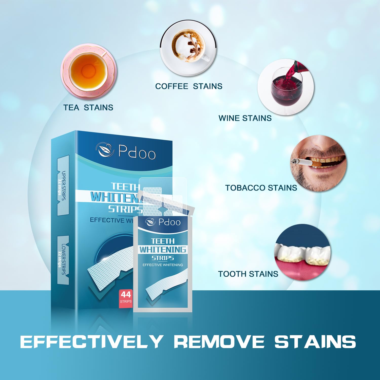 Teeth Whitening Strips - 22 Treatments, 44 Strips for Sensitive Teeth