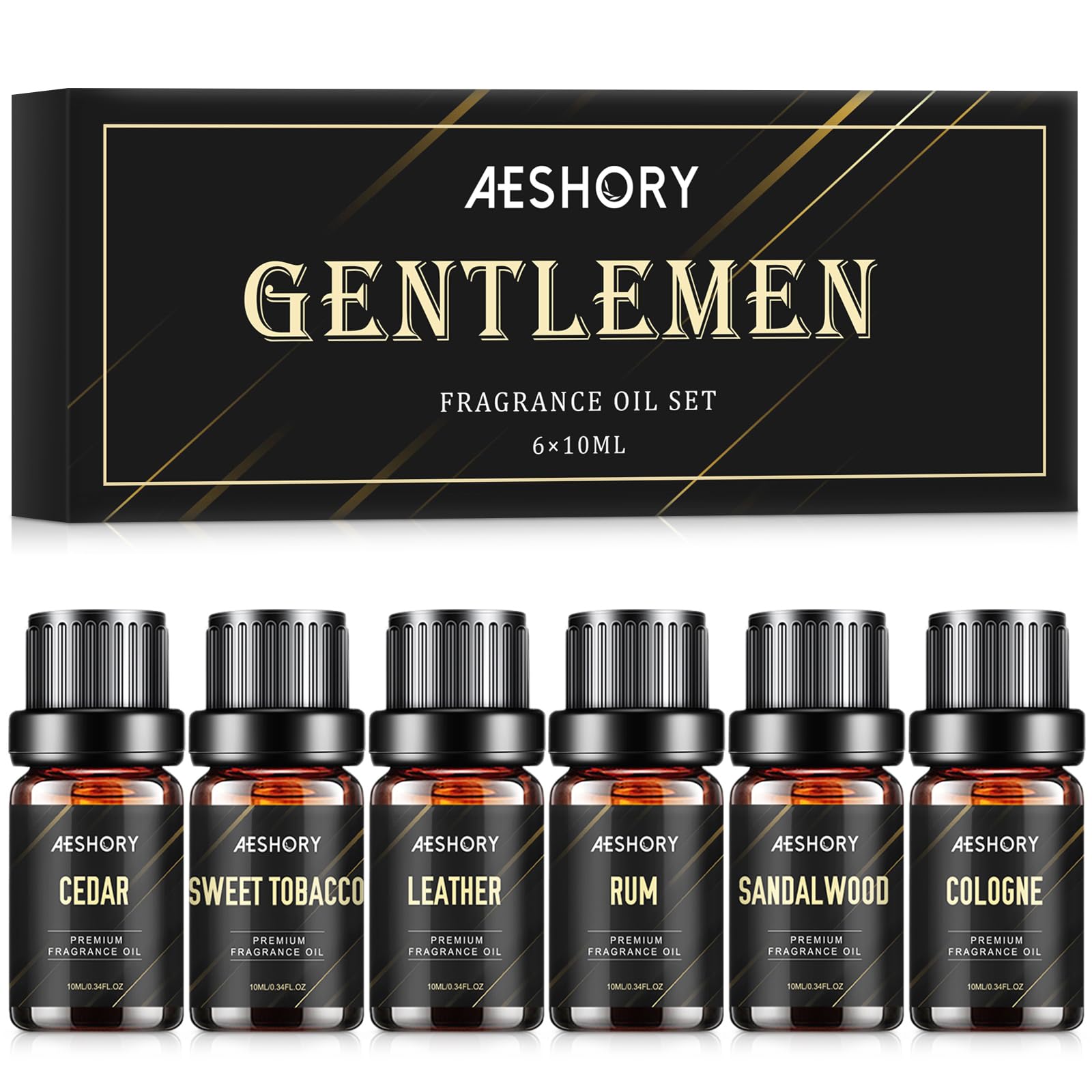 Gentlemen's Essential Oils Set – 6x10ml Fragrance Oils for Candle & Diffuser