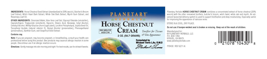 Planetary Herbals Horse Chestnut Cream - Vein Support Toner (2 oz)
