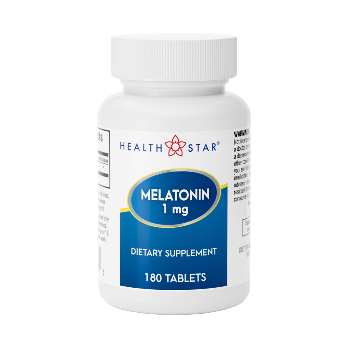 GeriCare Melatonin 1mg Sleep Support – Non-Habit Forming, Jet Lag Relief, 180 Tablets