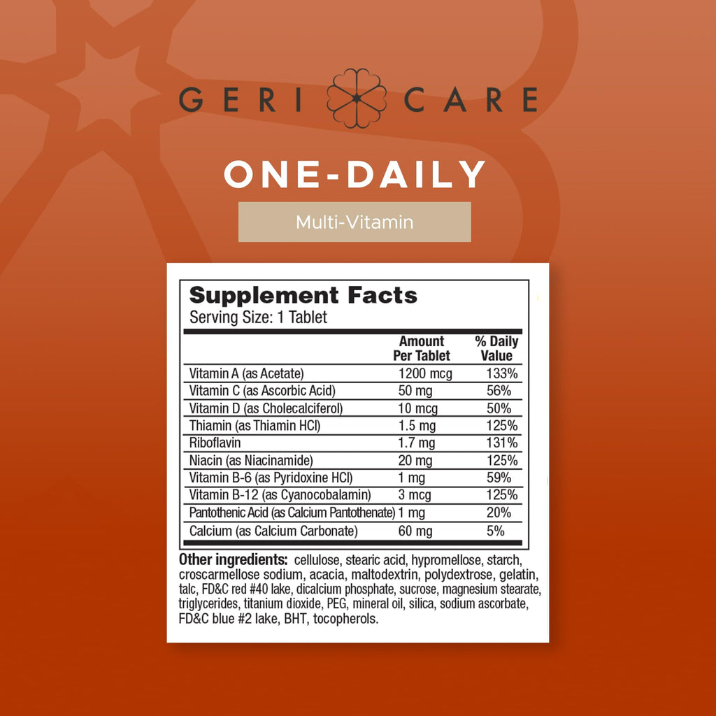 GeriCare One-Daily Multi-Vitamin Tablets Dietary Supplement, 1000 Count (Pack of 1)