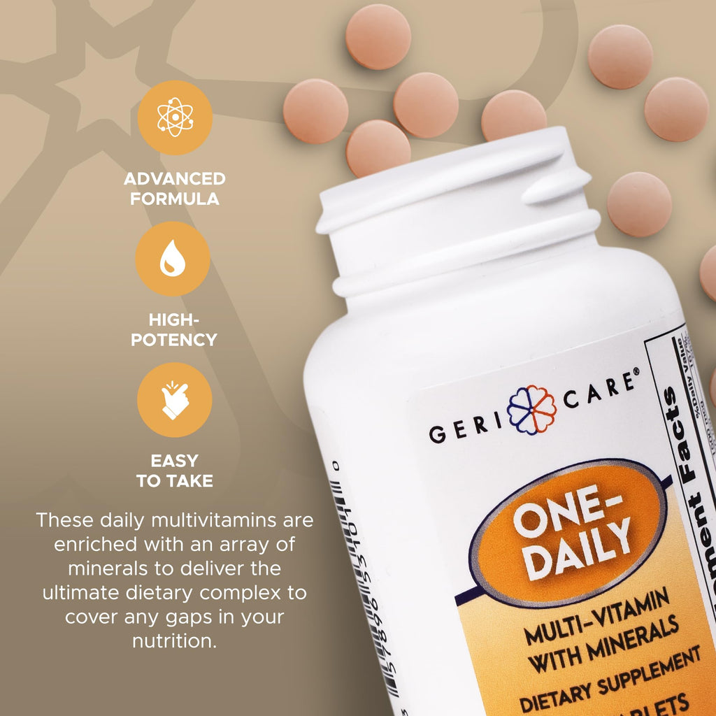 One-Daily Multivitamin with Minerals for Men & Women (100 Tabs) – GeriCare | High-Potency Daily Nutrition