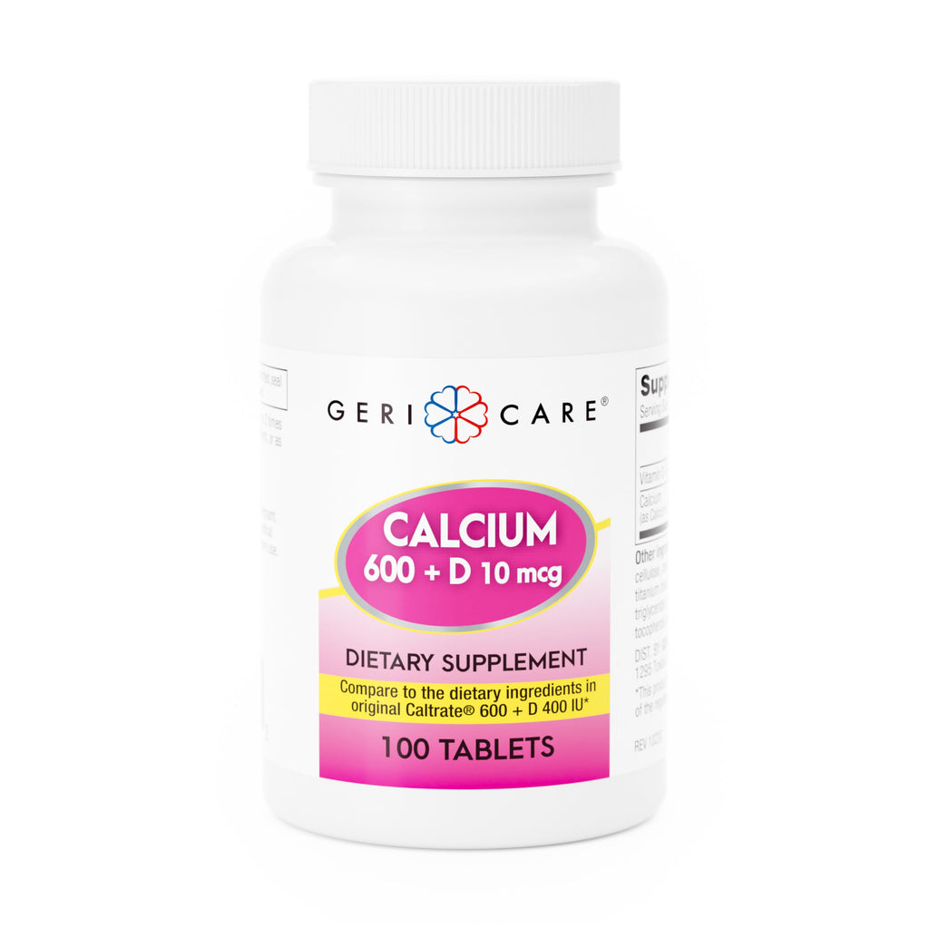GeriCare Calcium 600mg + Vitamin D 400IU Tablets | Bone Health Support