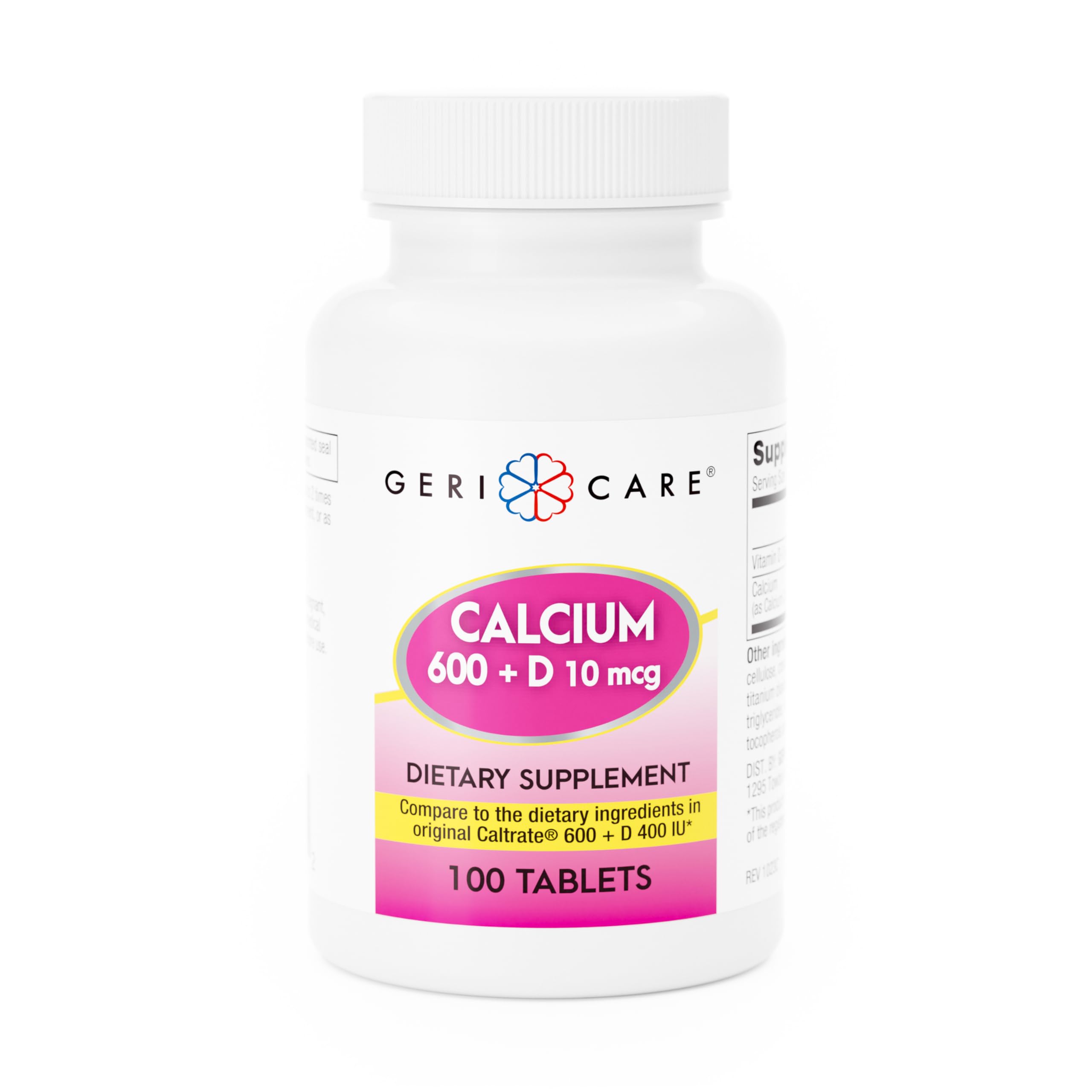 GeriCare Calcium 600mg + Vitamin D 400IU Tablets | Bone Health Support