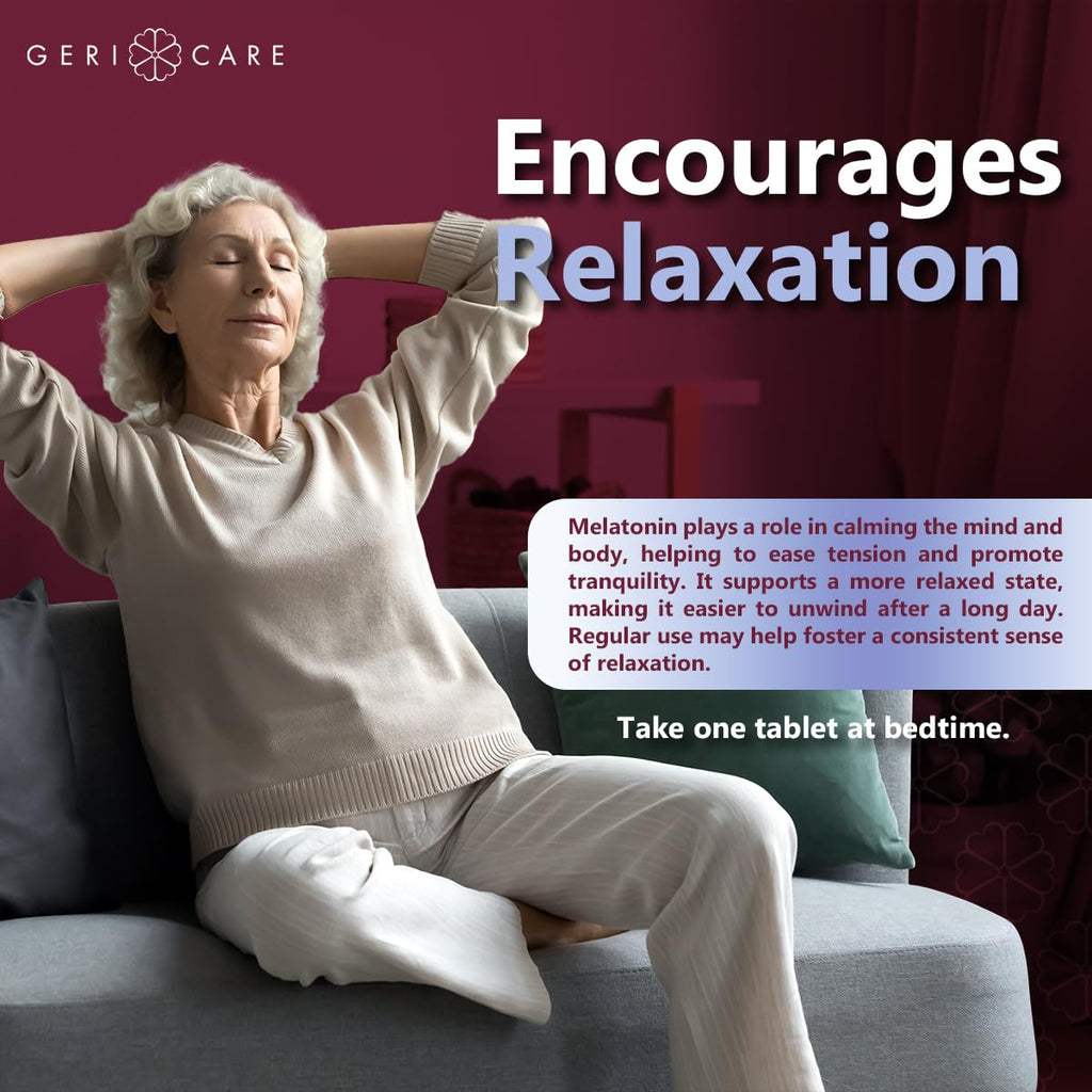 GeriCare Melatonin 5mg – Sleep Aid for Nighttime Routine, 30 Count