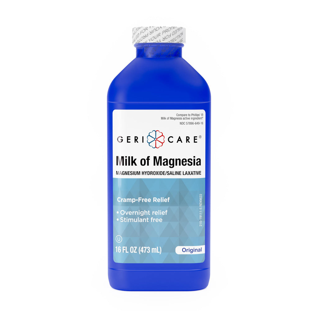 GeriCare Milk of Magnesia 1200mg | Fast Overnight Constipation Relief | Original Flavor | 16 Fl Oz
