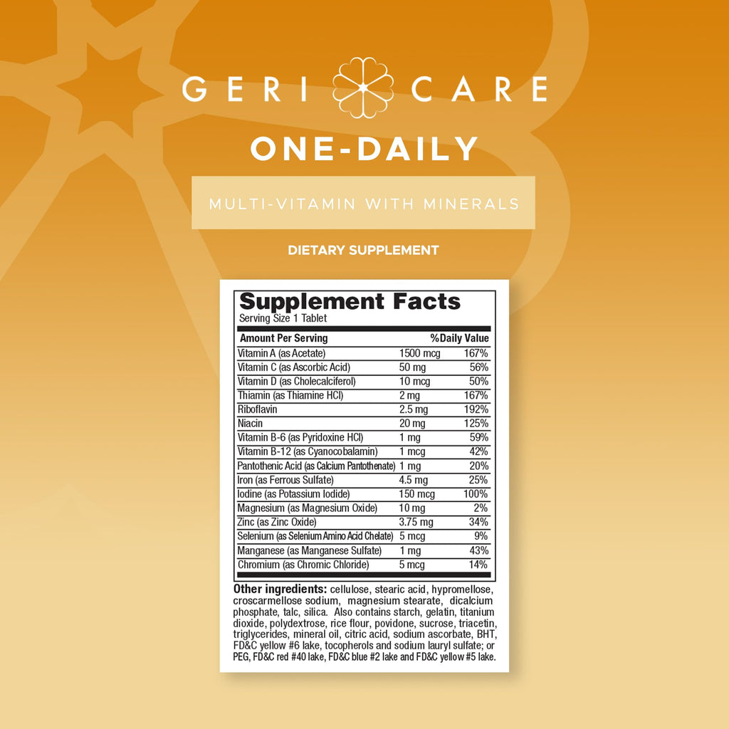 GeriCare One-Daily Multivitamins 1000 Tablets – High-Potency Vitamin & Mineral Supplement