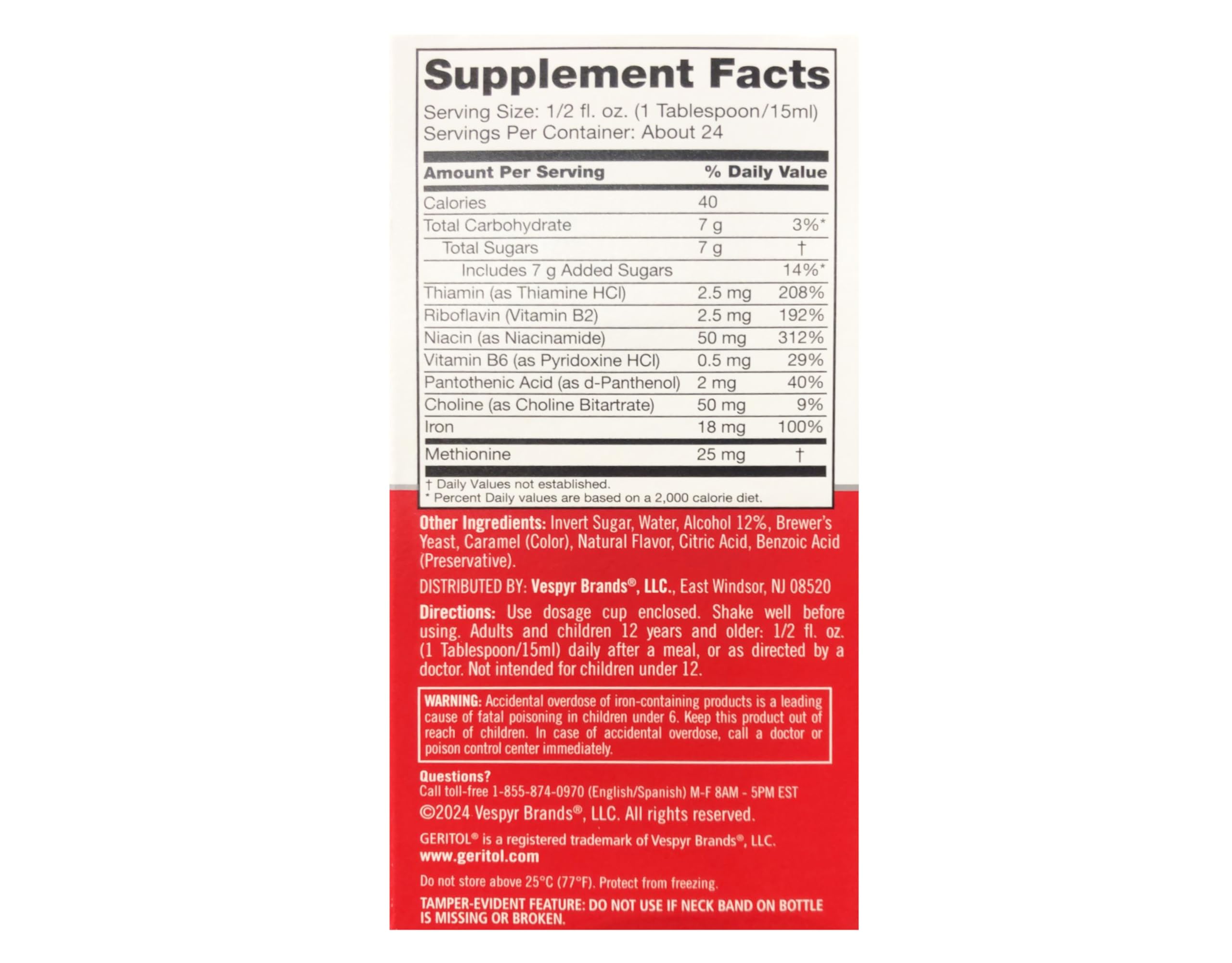 Geritol Liquid Energy Support B-Vitamins 12 oz (Pack of 2) | Iron & Potent B-Vitamins