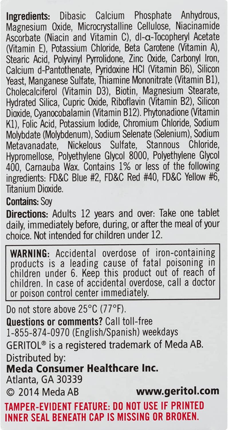 Geritol Complete Tablets – 100 Count (Pack of 3) | Multivitamin Supplement