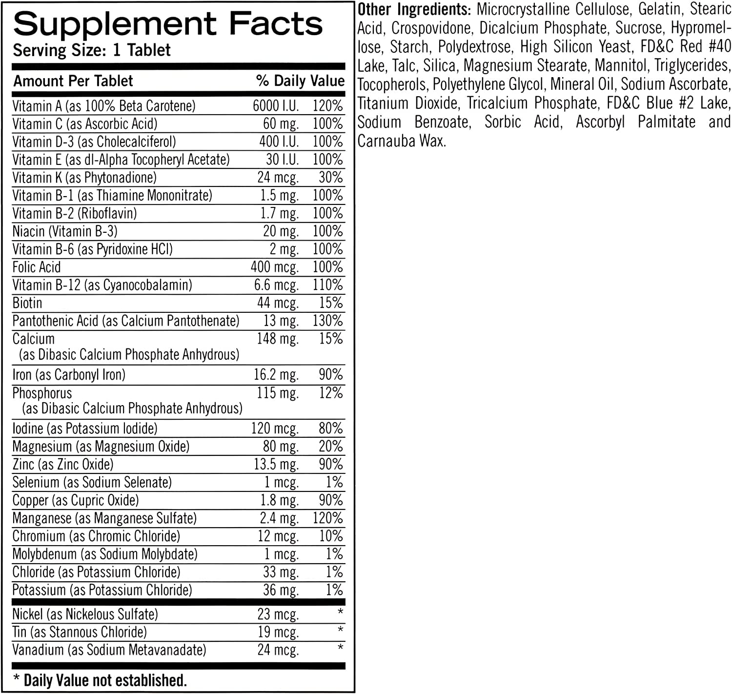 Geritol Complete Tablets – 100 Count (Pack of 3) | Multivitamin Supplement