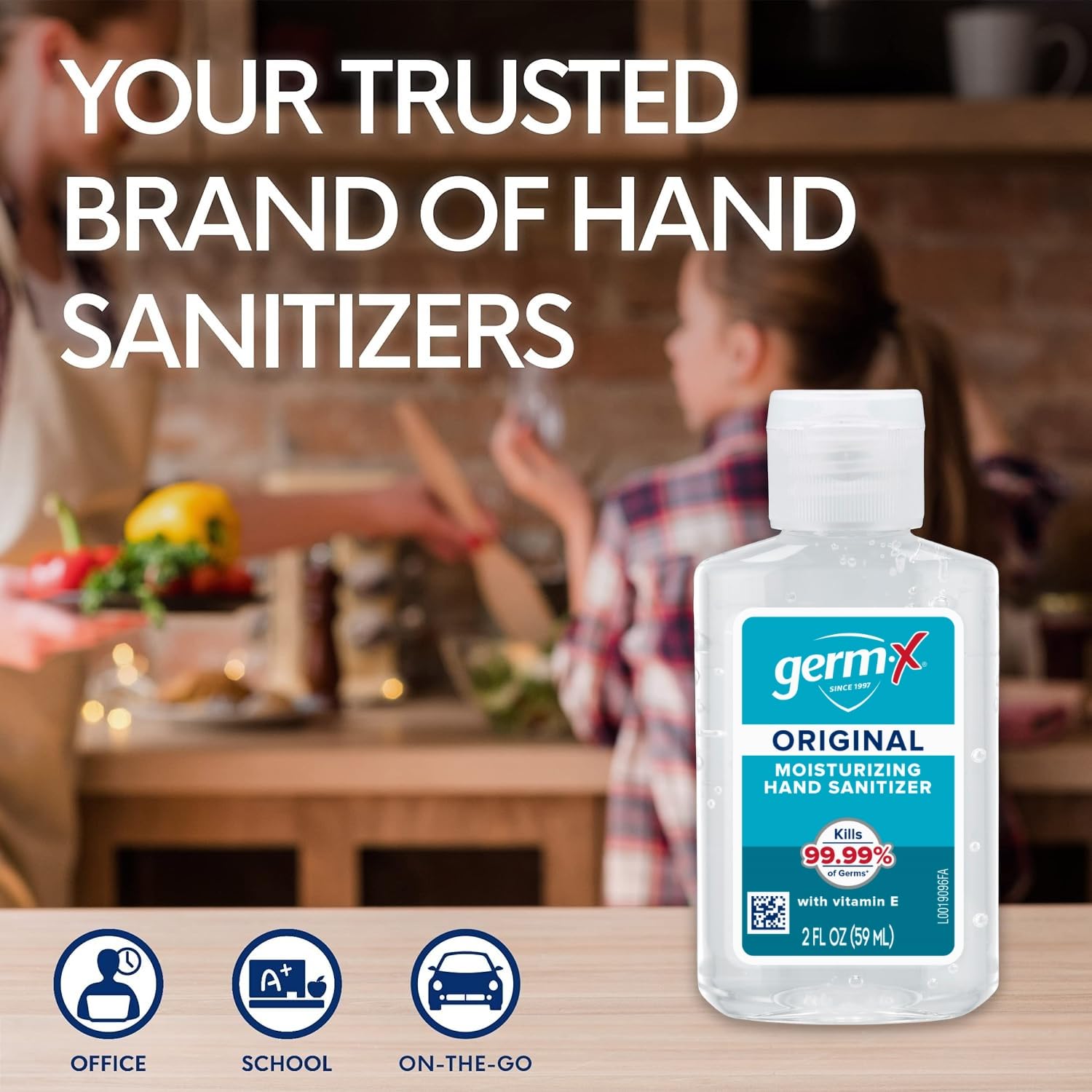 Germ-X Original Hand Sanitizer 2oz – Vitamin E Moisturizing Gel, Pack of 48