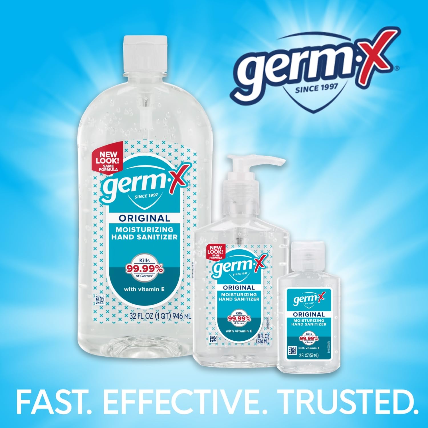 Germ-X Original Hand Sanitizer 2oz – Vitamin E Moisturizing Gel, Pack of 48