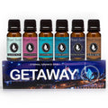 Get Away Gift Set: 6 Premium Fragrance Oils (10ml each) – Island Hop, Ocean Breeze, Tropical Passion Fruit, Aspen Winter, Instant Vacation, Sun & Sand