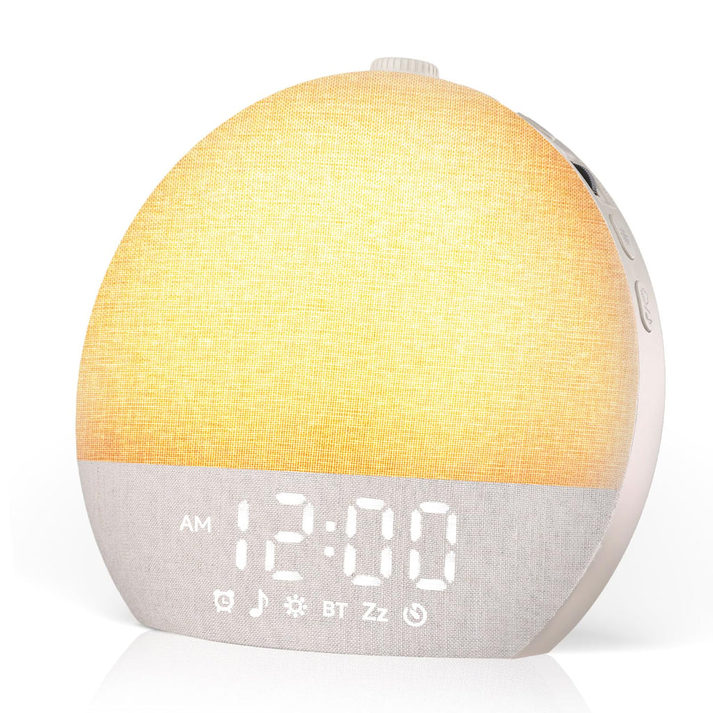 Geuuap Sunrise Alarm Clock – Natural Wake-Up Light, White Noise & Bluetooth Speaker (Khaki)