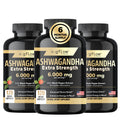 gflow vitamins Ashwagandha 6000mg – Extra Strength, vegan, non-GMO – Made in USA | Sleep, Mood & Energy | Pack of 3