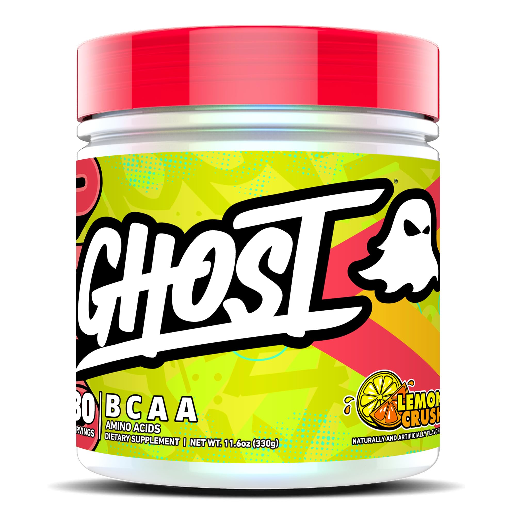 GHOST BCAA Powder Lemon Crush – 7G BCAAs, Sugar-Free, 30 Servings