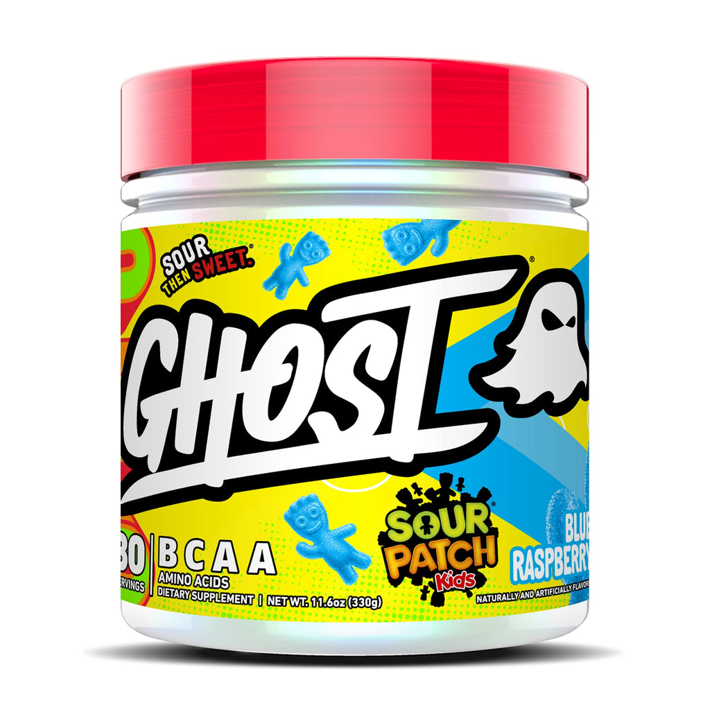 GHOST BCAA Powder – Blue Raspberry Sour Patch Kids, Sugar-Free, 30 Servings