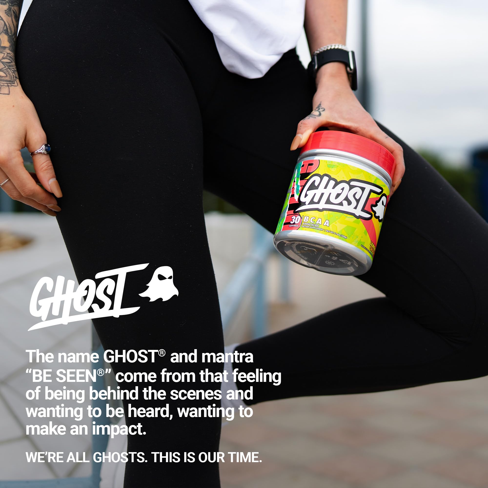GHOST BCAA Powder Lemon Crush – 7G BCAAs, Sugar-Free, 30 Servings