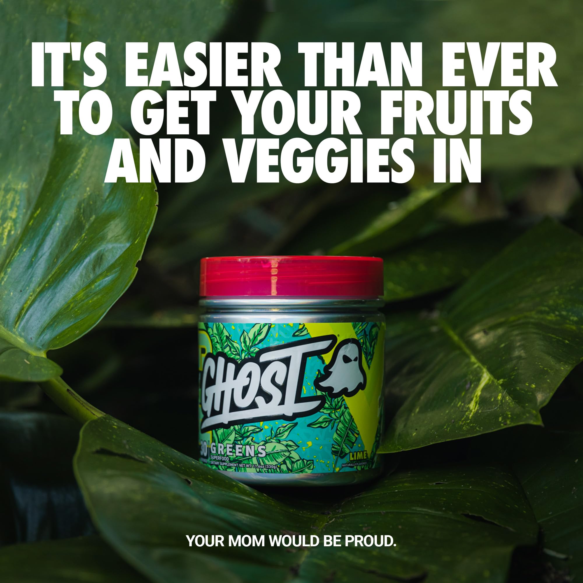 GHOST Greens Powder Guava Berry – 30 Servings | 19 Greens & Reds, Probiotic & Digestive Enzymes, Gluten-Free