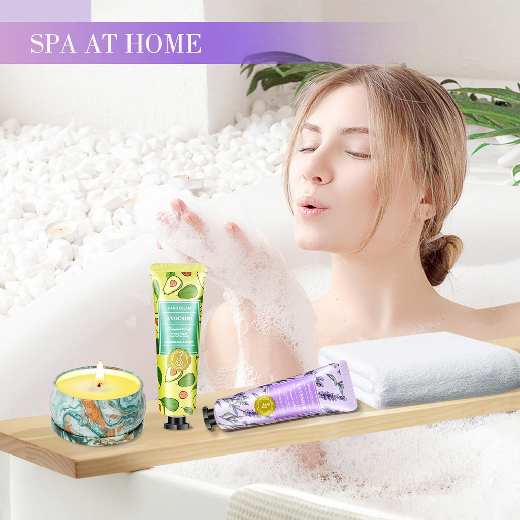 Gift Baskets for Women: Candles & Hand Cream Set – Gifts for Mom, Nurse & Teacher