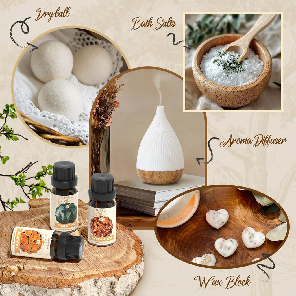 Soulorigin Woody Essential Oils Set – Diffuser & Candle Fragrances