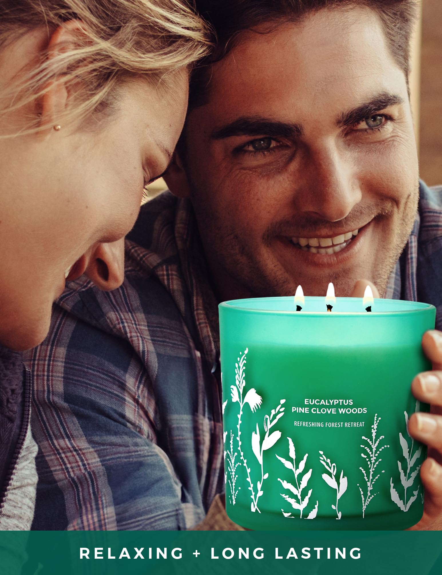 GIFTAWAY Eucalyptus Pine & Clove Balsam 3-Wick Soy Candle – Clean-Burning 14.5 oz, Cozy Winter Forest Ambience