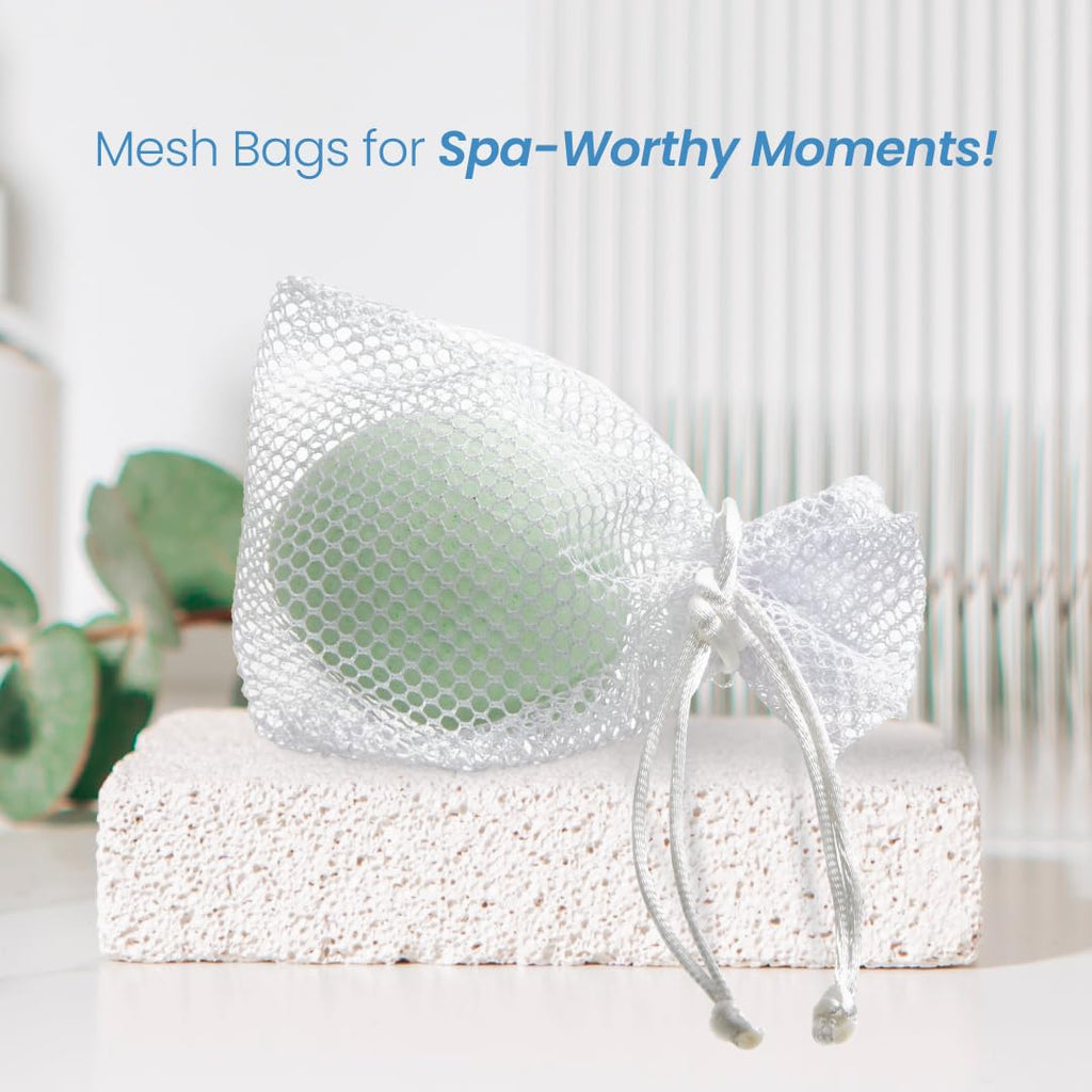 Ginger Lily Farms Botanicals Shower Blast Mesh Bag – 12 Pack (White)