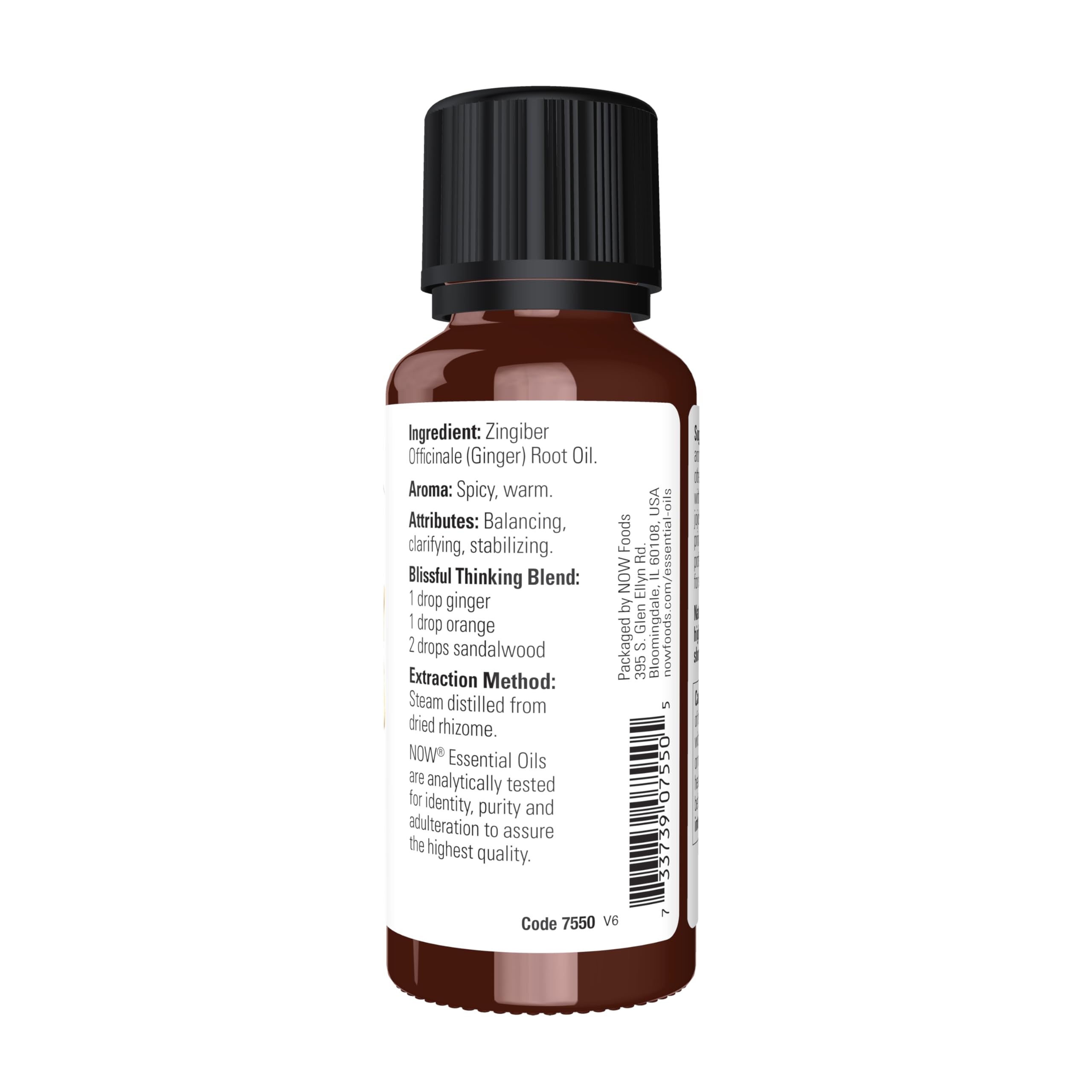 NOW Essential Oils Ginger Oil 1oz - Steam Distilled, 100% Pure
