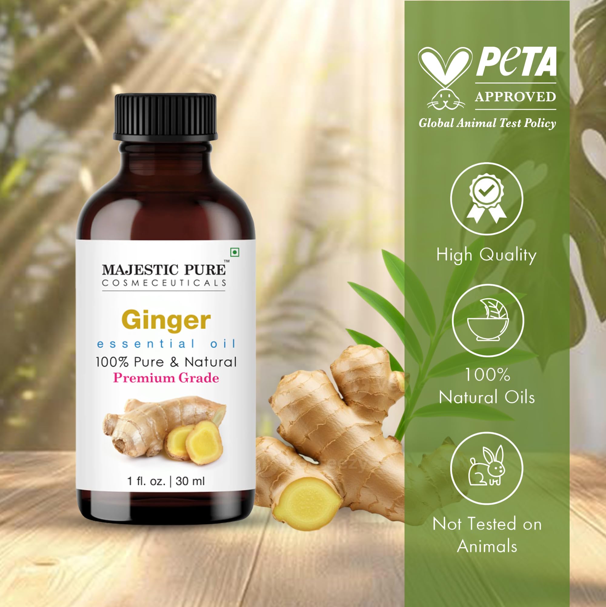 Majestic Pure Ginger Essential Oil - 1 Fl Oz | 100% Pure & Natural