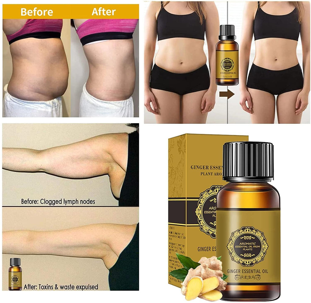 10 Pack Ginger Oil for Lymphatic Drainage – Natural Ginger Massage Oil